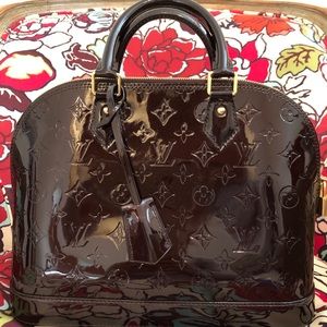 Louis Vuitton Vernis Alma PM Bag in Dark Brown